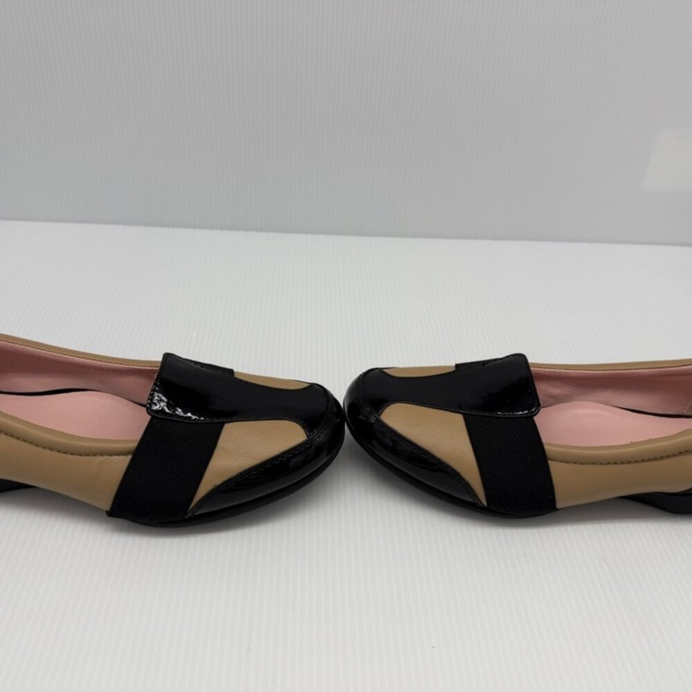 Taryn Rose Traveler Taurus Tan & Black Patent Leather Flat Slip On Loafers 7M - Picture 4 of 9